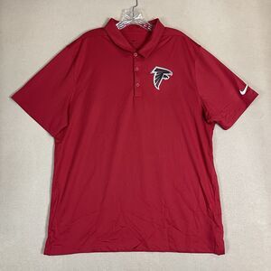 Nike Polo Shirt Mens XL Red NFL Atlanta Falcons Sideline Team Issue‎ Dri-Fit